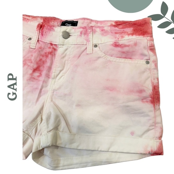 🛍️3/$40 GAP Pink Tie-Dye Cotton Stretch Shorts | Summer Festival | Size 2 - Picture 3 of 5